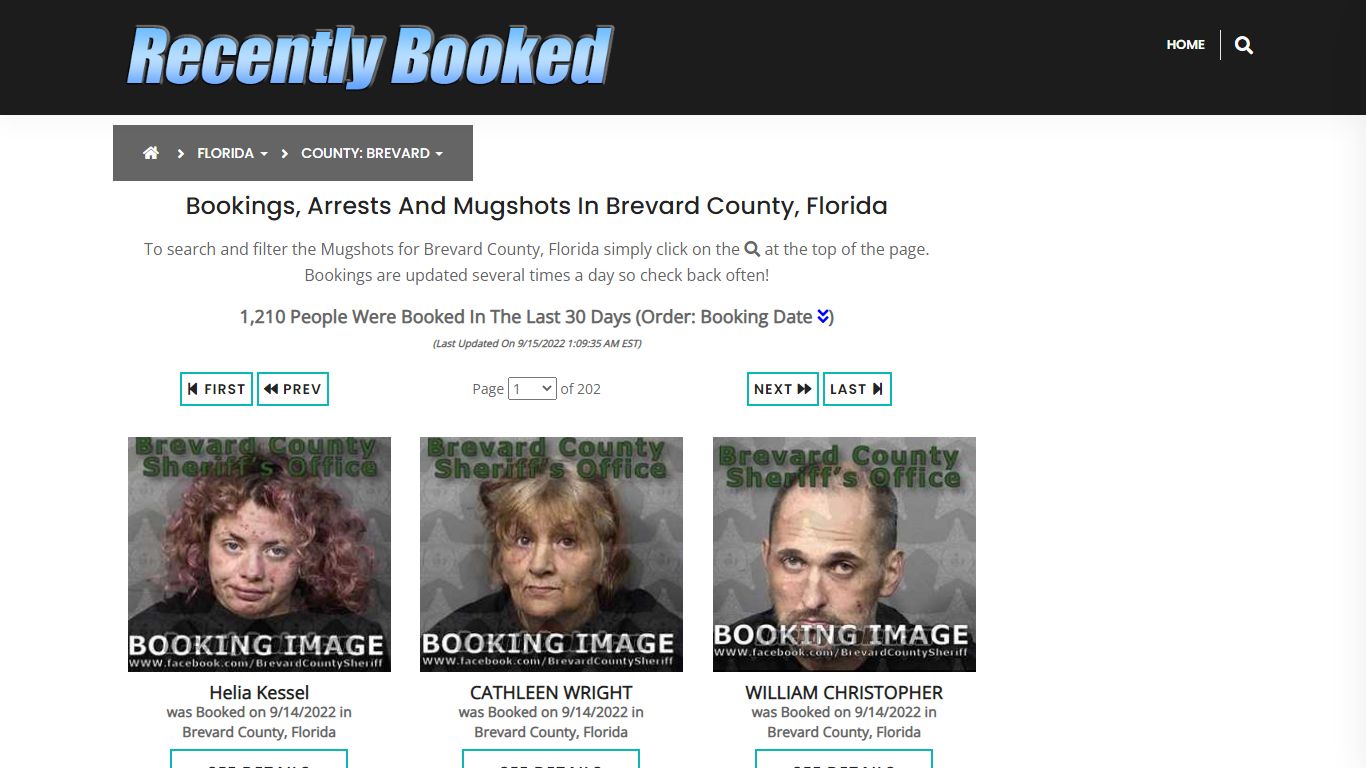 Recent bookings, Arrests, Mugshots in Brevard County, Florida
